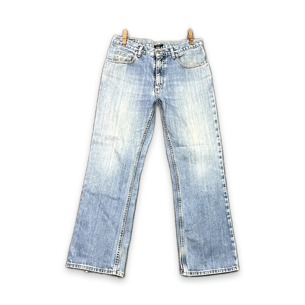 Alfani Jeans Mens 33x28* Denim Light Wash Cotton Straight Leg Travel Streetwear